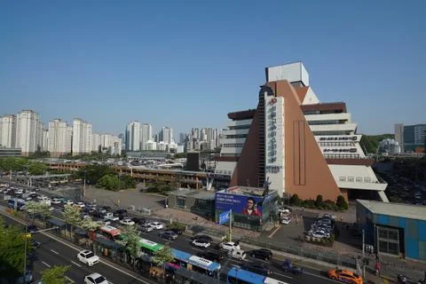 Higher view Express Bus Terminal station in Seoul Stock Photos