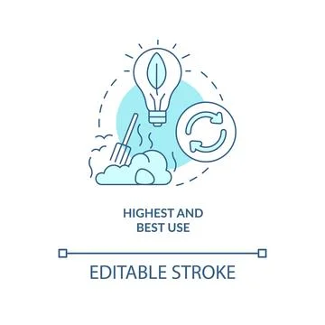 Highest and best use turquoise concept icon Stock Illustration