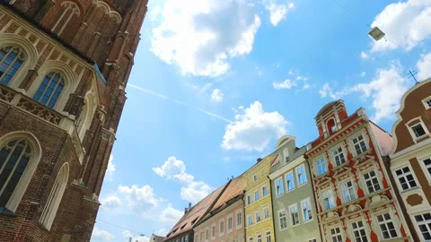 Highest church, cathedral made of bricks in Landshut, Bavaria, Germany Stock Footage 135272453