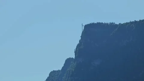 Highest Elevator in Europe on Mountain Peak with Clear Sky in a Sunny Day Stock Footage 202522657