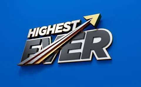 Highest ever Sales, High growth chart Business development to success and gro Stock Illustration