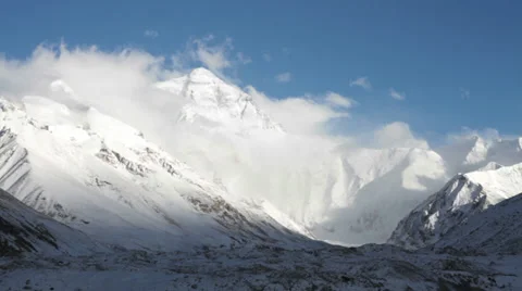 The highest mount of the world, Mt.Everest, Tibet, China Stock Footage 32819948