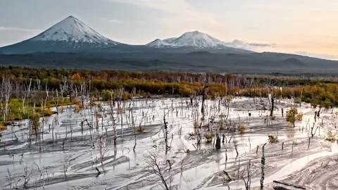 Highest mountain of Kamchatka Video stock 137016318
