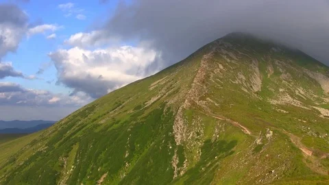 Highest mountain peak covered clouds. Stock Footage 83103201