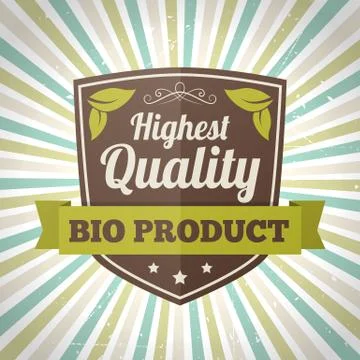 Highest quality bio product vector label. isolated form background. イラスト素材