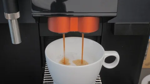 Highest quality coffee latte made with a coffee machine Stock Footage 107785430