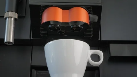Highest quality coffee made with a professional coffee machine Stock Footage 107785391