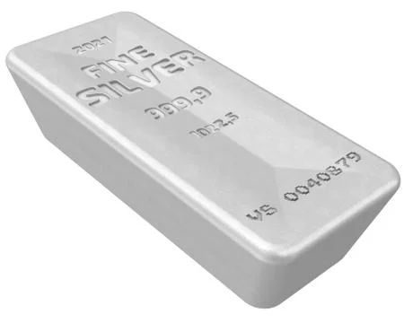 The highest standard silver bar as a gift 库存插图