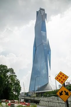 Highest tower KL PNB Merdeka 118 in Kuala Lumpur. Reflection at glass surface Stock Photos