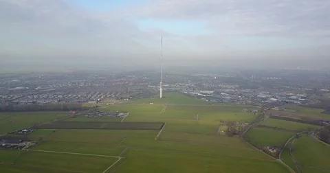 Highest transmission tower in The Netherlands Stock Footage 72572939