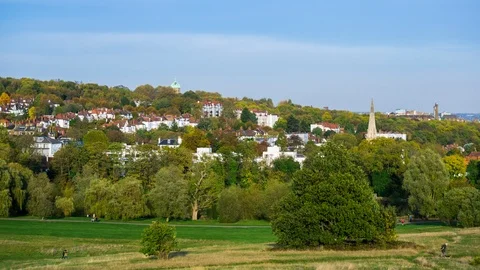 Highgate viewed from Parliament Hill on Hampstead Heath, London Stock Footage 105585196