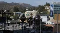 Highland Avenue, Franklin Hollywood Hills Sign LA Crowded Transportation Traffic HD Footage