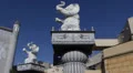 Highland Center Shopping Mall Courtyard, Babylon, Pillars Elephant Sculptures HD Footage