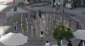 Highland Center Water Fountain, Kids Playing Children Fun, Young Boy, Child Girl HD Footage