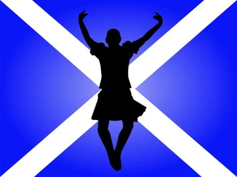 Highland dancer leaping Stockillustratie