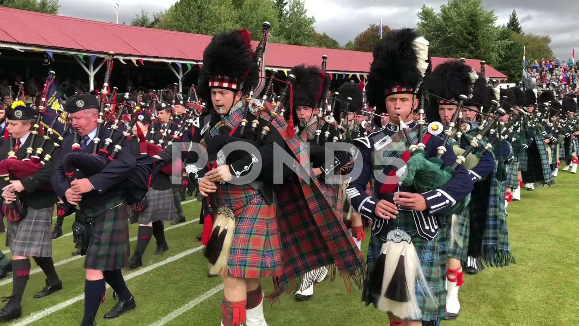 Highland Games begin at Princess Royal a... | Stock Video | Pond5