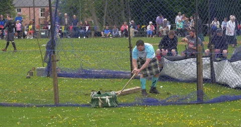 Highland games hammer throwing Stock Footage 88695163