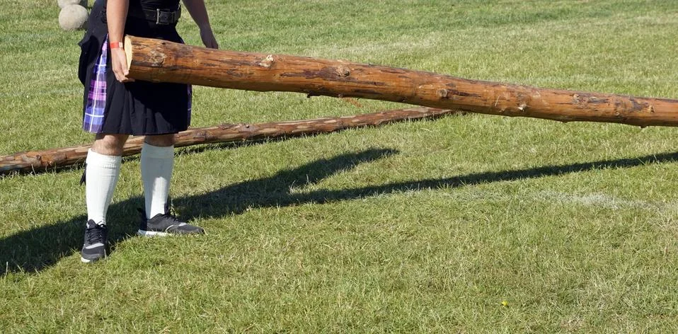 Highland games, tossing the caber, rollover Stock Photos