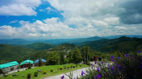Highland landscape with sky and clouds (timelapse) 動画素材 300850130