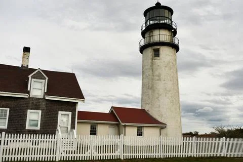 Highland Lighthouse at Cape Cod, built in 1797 Highland Lighthouse, oldest... Stock Photos