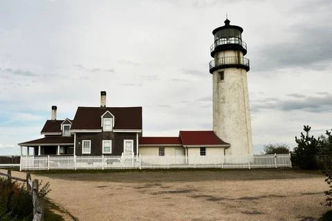 Highland Lighthouse at Cape Cod, built in 1797 Highland Lighthouse, oldest... Stock Photos