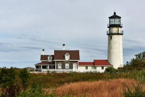 Highland Lighthouse at Cape Cod, built in 1797 Highland Lighthouse, oldest... Stock Photos