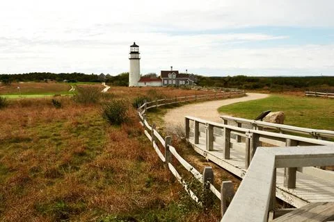 Highland Lighthouse at Cape Cod, built in 1797 Highland Lighthouse, oldest... Stock Photos