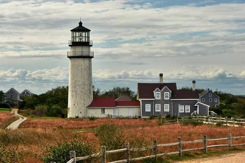 Highland Lighthouse at Cape Cod, built in 1797 Highland Lighthouse, oldest... Stock Photos