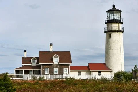 Highland Lighthouse at Cape Cod, built in 1797 Highland Lighthouse, oldest... Stock Photos