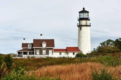 Highland Lighthouse at Cape Cod, built in 1797 Highland Lighthouse, oldest... Stock Photos