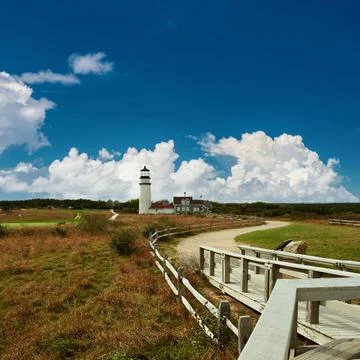 Highland Lighthouse at Cape Cod, built in 1797 Highland Lighthouse, oldest... Stock Photos