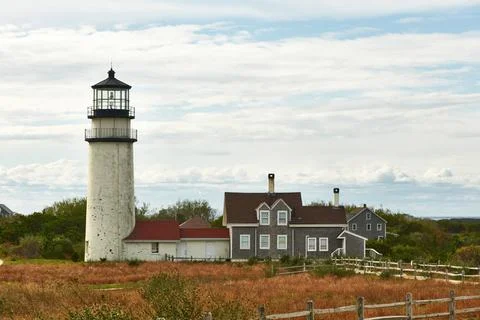 Highland Lighthouse at Cape Cod Highland Lighthouse, oldest and tallest on... Stock Photos