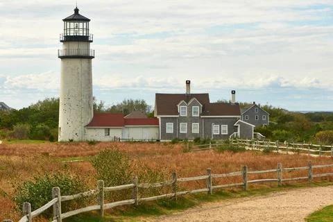 Highland Lighthouse at Cape Cod Highland Lighthouse, oldest and tallest on... Stock Photos