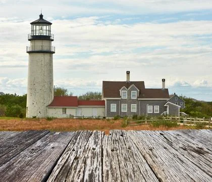 Highland Lighthouse at Cape Cod Highland Lighthouse, oldest and tallest on... Stock Photos