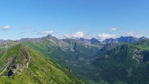 Highland Panorama Timelapse: Tatra Range with Cloud Play in Summer Stock Footage 291714146