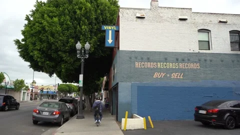 Highland  Park Record Store - Los Angeles, CA 2022 Stock Footage 236199662
