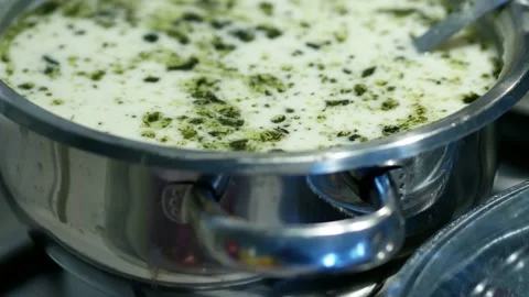 Highland soup cooked in a pot, highland soup from Turkish soup varieties, hig Stock Footage 166322931