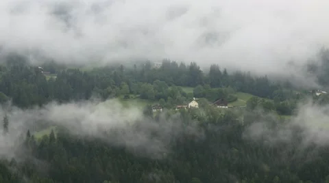 Highland town seen through clouds Stock Footage 67215019