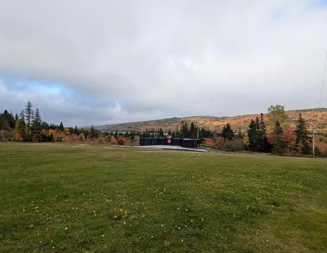 Highlands View from Gaelic College with Empty Festival of Cape Breton Fiddl.. Stock Photos