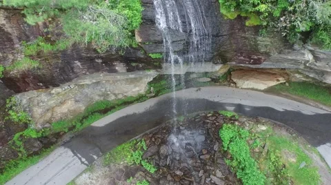 Highlands waterfall flyby Stock Footage 50644770