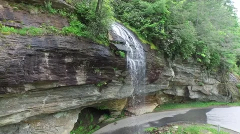 Highlands waterfall flyby Stock Footage 50644867