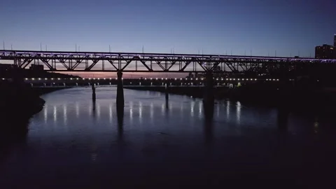 The Highlevel Bridge in Edmonton at night. Stock Footage 252555967