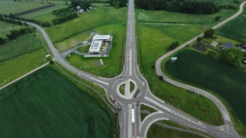 Highlevel traffic visuals, viewing vantage point highlighting transportation Stockbeeldmateriaal 323094922