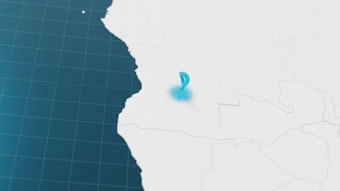 Highlight with blue of Angola 3d map with pointer pin surrounded with other Stock Footage 311365307