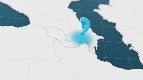 Highlight with blue of Azerbaijan 3d map with pointer pin surrounded with other Stock Footage 301816929