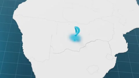 Highlight with blue of Botswana 3d map with pointer pin surrounded with other Stock Footage 312110850