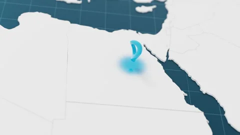 Highlight with blue of Egypt 3d map with pointer pin surrounded with other Stock Footage 303895737
