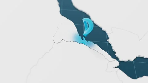 Highlight with blue of Eritrea 3d map with pointer pin surrounded with other Stock Footage 304245219