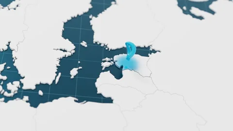 Highlight with blue of Estonia 3d map with pointer pin surrounded with other Stock Footage 301517870