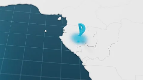 Highlight with blue of Gabon 3d map with pointer pin surrounded with other Stock Footage 310493721